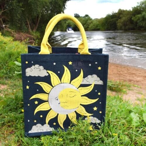 "Sun & Moon" Jute Shopping Bag